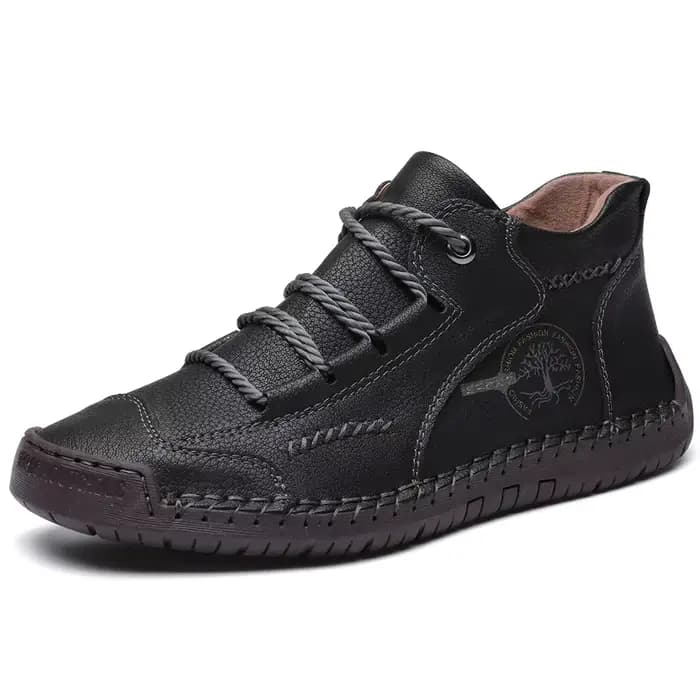 Bottes de moto en cuir rétro pour hommes, coutures à la main, chaussures décontractées, extérieur, b