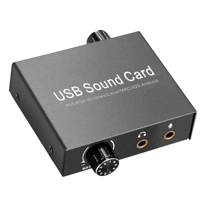 USB-C Carte Son Audio Externe 3.5Mm Microphone Adaptateur Audio Carte Son Pour PS4 PC Ordinateur Por