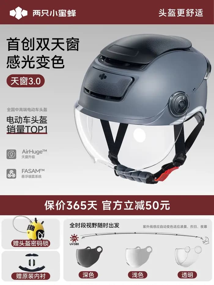 Casques de moto BIBEE 3.0 pour hommes et femmes, respirants, 3/4 ouverts, pour scooter électrique, d