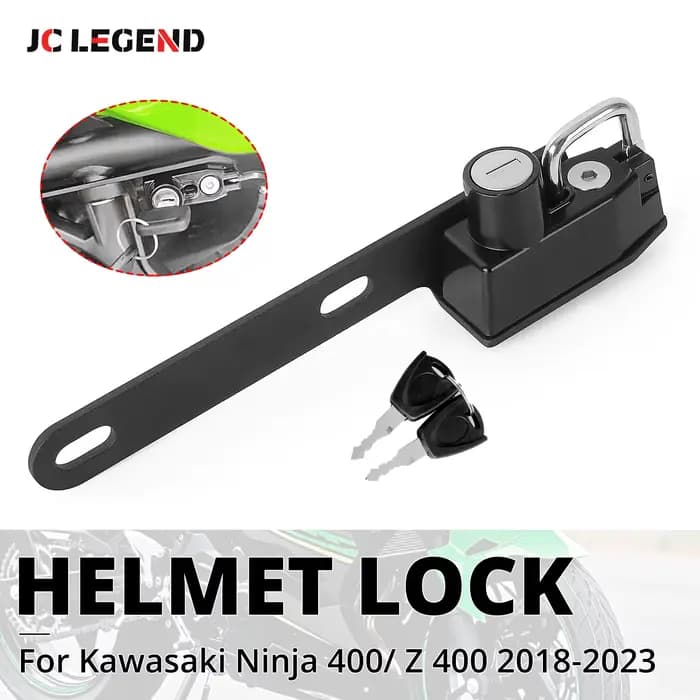 Serrure antivol pour casque de moto, avec 2 clés, Kit adapté à Kawasaki Ninja 400 Z400 2018 2019 202