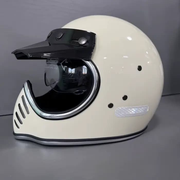 Casque de moto décoratif rétro en fibre de verre, mini-casque Calf Racer, casque moto scooter pour H
