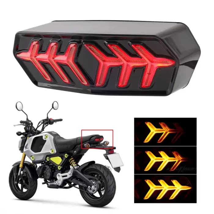 Feu stop arrière LED fumé, clignotant séquentiel intégré pour Honda GROM MSX125 CB650F CB650F CTXN70