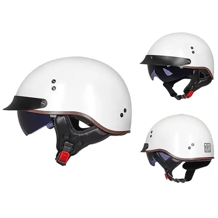 Casques rétro pour Moto Capacete De Moto casque Vintage Street Touring Scooter demi-casque visière i