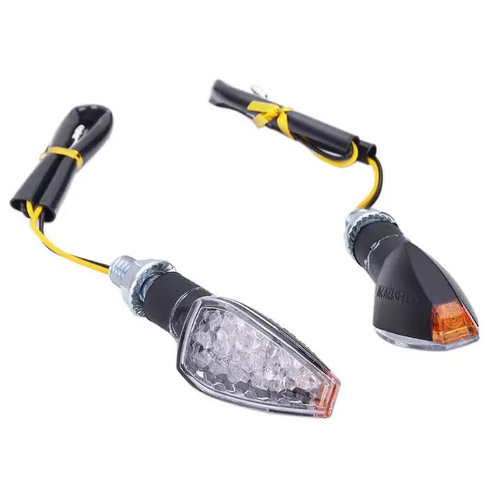 2 pièces universelles 14 lumières LED 12V moto clignotant indicateur arrière feu arrière lumière jau