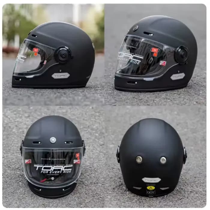 Casque de moto HoT TORC, casque rétro pour homme, casque de moto tout-terrain vintage, casque intégr