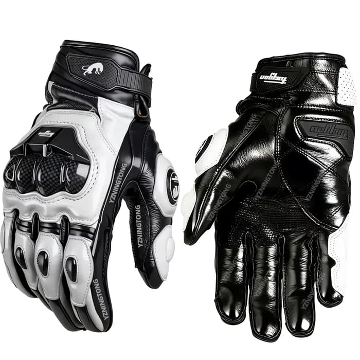 Gants de moto professionnels en cuir pour hommes, gants de Protection respirants pour Motocross, Gua