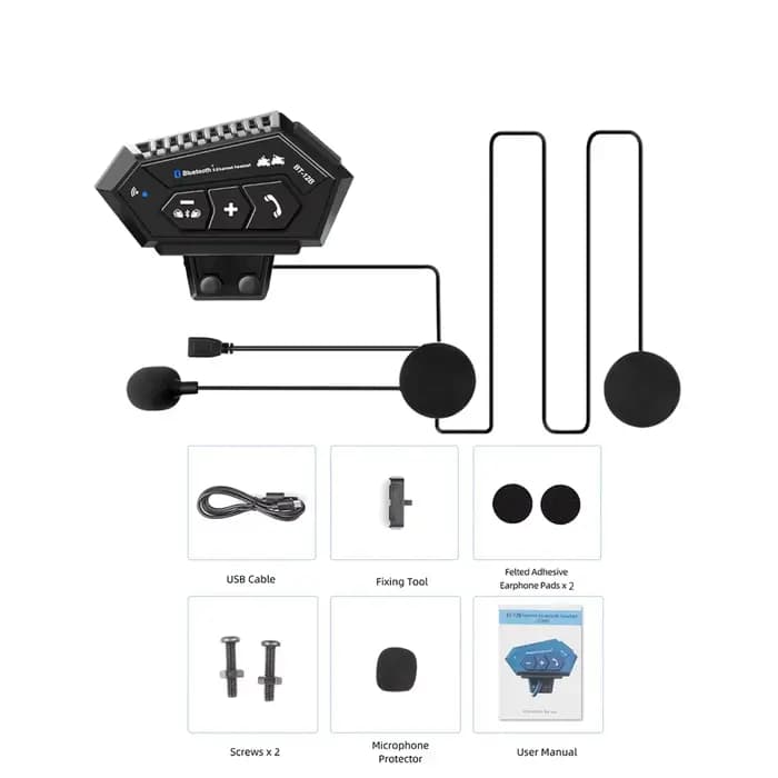 Casque de moto avec interphone Bluetooth, étanche, assistant vocal, écouteurs pour moto, mains libre