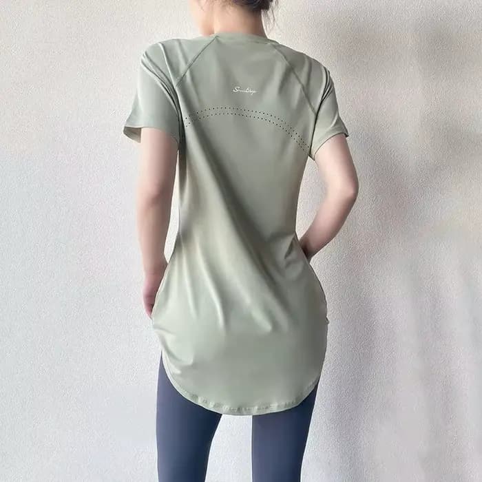 Costume de Yoga pour femmes, manches courtes, nouveau Style d'été, longueur moyenne, couvrant les ha