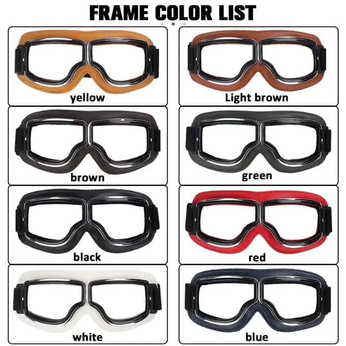 Lunettes de casque de moto coupe-vent, protection de sécurité en cuir, Anti-éblouissement, pour Moto