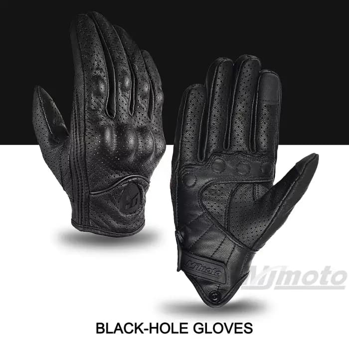 Équipement de Motocross rétro en cuir de chèvre, gants de moto, doigt complet tactile, Protection de
