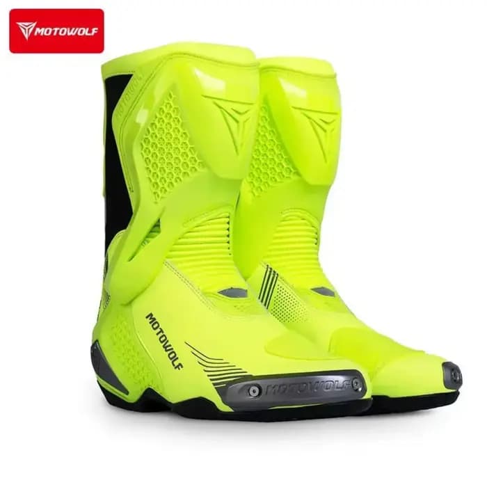 Bottes de course imperméables à tube long de haute qualité Motowolf pour motos, toutes saisons, tout