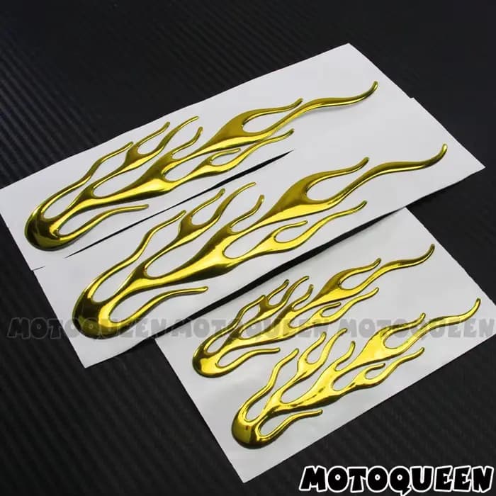 Autocollants 3D flamme feu moto PVC décalcomanies réservoir Pad casque coque vent côté couverture bo