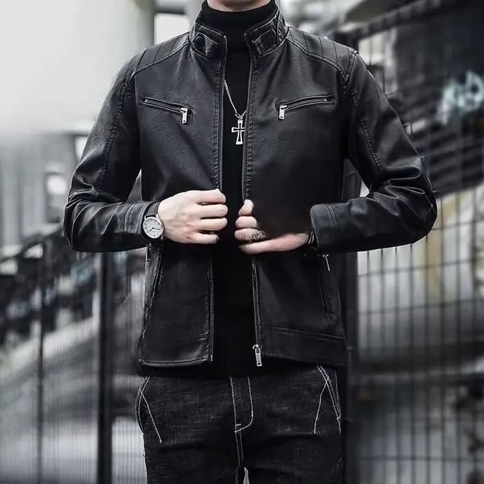 Nouvelle veste en cuir pour homme 2026 – Veste de moto fine et élégante pour le printemps et l'autom