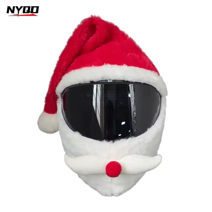 Housse de casque de moto de noël, casque de cyclisme du père noël, chapeau complet de sécurité, casq