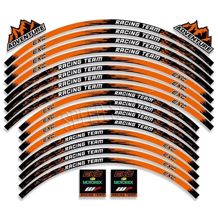 EXC – autocollants réfléchissants pour roues de moto, autocollants de jante, bande à rayures pour KT