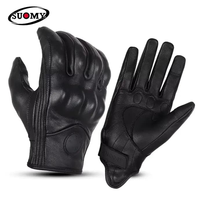 Gants de moto en cuir coupe-vent pour femme, peau de chèvre, opération tactile, protection des artic