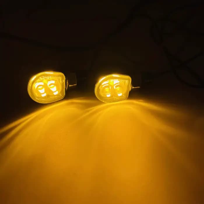 E marqué M8 Mini moto clignotant indicateur lumineux 12V ambre LED signaux clignotant lampe pour caf