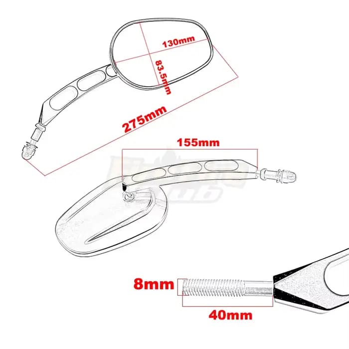 Rétroviseurs de moto rétroviseurs en verre rétroviseur latéral droit gauche pour Harley 883 1200 48
