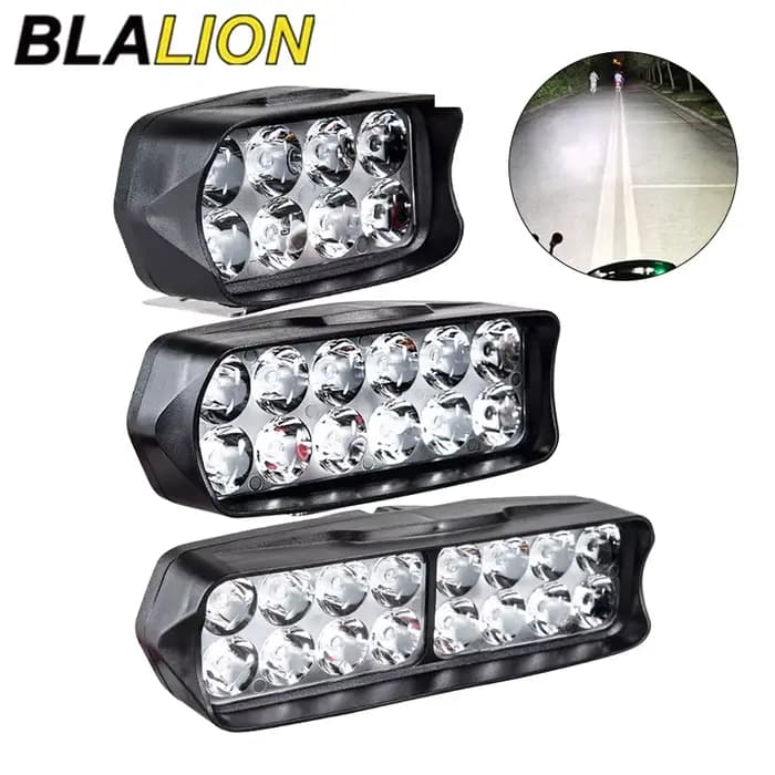 BLALION phare de moto 8/12/16 feux de conduite LED étanche auxiliaire moto Scooter projecteur extern