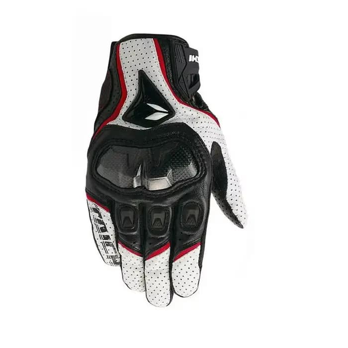 Gants de moto noir course en cuir véritable moto blanc route course équipe gant hommes été hiver