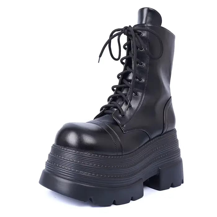 Bottes de moto à talons épais pour femmes, plateforme Punk, flambant neuves, bottes de Combat gothiq