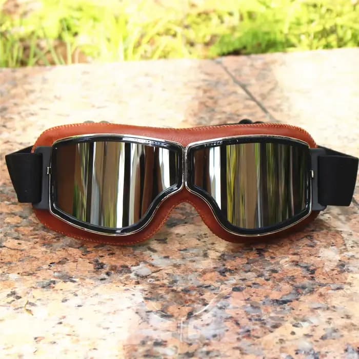 Meilleure vente lunettes Vintage moto lunettes en cuir lunettes Cruiser lunettes pliantes nouvelles 