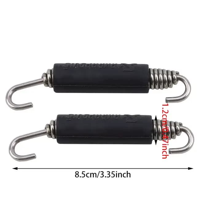 2 pièces en acier inoxydable universel moto silencieux d'échappement ressorts crochets avant moyen l