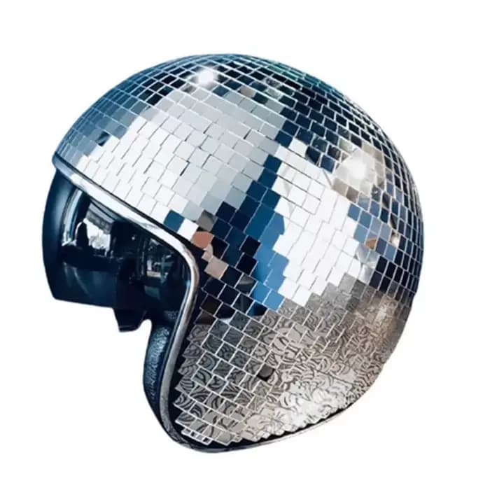 Casques de boule Disco Casques de décoration Disco avec visière rétractable Casques de boule de pail