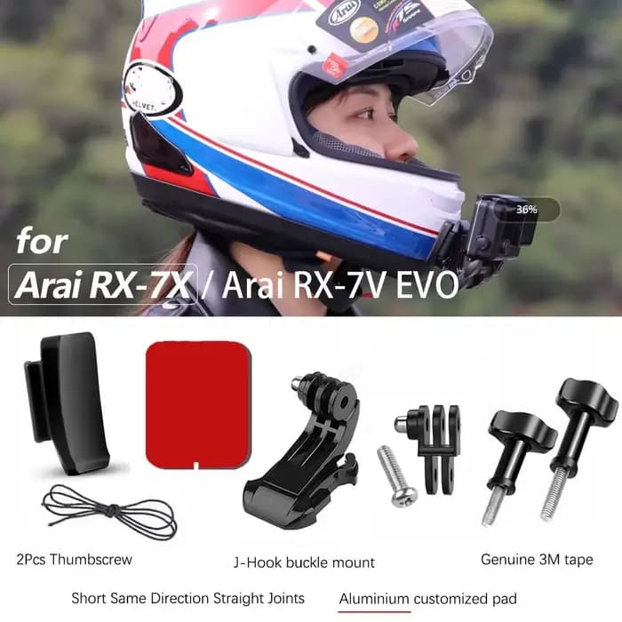 Support de mentonnière personnalisé en aluminium pour casque de moto Arai RX7X et Arai RX-7V EVO pou
