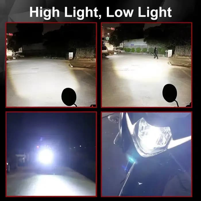 Ampoules de phares de Moto H4 LED H6 BA20D 69000LMLED, 8 côtés COB blanc 6000K, lampe Hi Lo, accesso