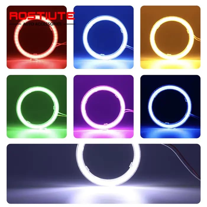 1 pièces 60mm 70mm 80mm 90mm 100mm 110mm 120mm Led Halo anneau yeux d'ange phares 12-24V circulaire 