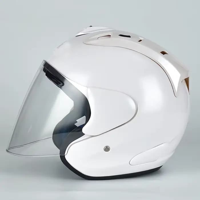 Casque de sécurité moto visage ouvert approuvé ECE Casque Casco Ram4 demi-casque blanc brillant femm