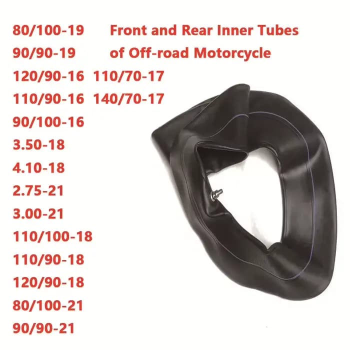 Chambres à air avant et arrière pour moto tout-terrain, 140/110/100/70/80/90/100/14-16-17-18-19-21