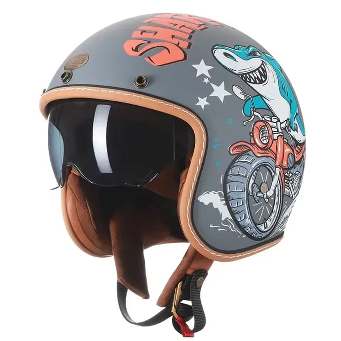 Cyril-d'expériences de moto ouverts, casque de sécurité rétro, léger, DOT, ignorez, accessoires de m