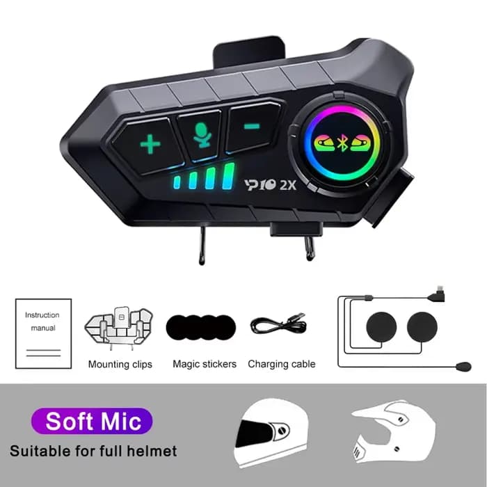 Y10 2x Interphone Moto Bluetooth casque étanche 300m pour 2 coureurs Intercomunicador pour Moto Inte