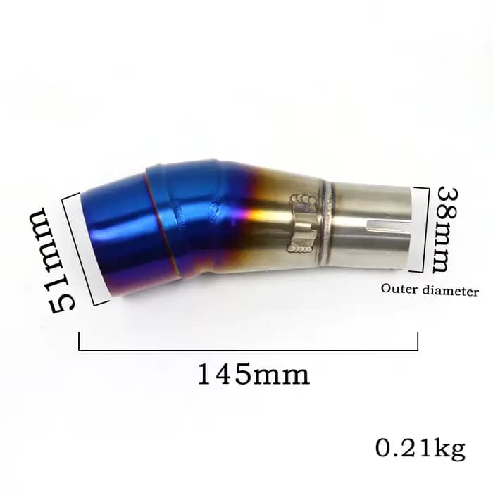 Silencieux d'échappement universel pour moto, 51mm, en acier inoxydable, tuyau à liaison centrale, p