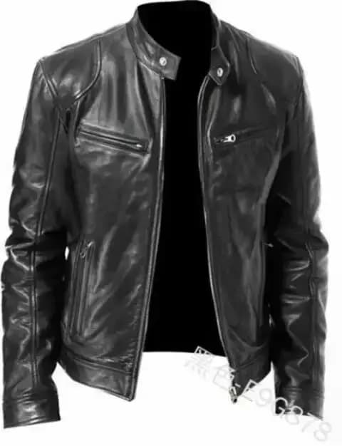 Veste de moto en cuir pour hommes, coupe cintrée, en PU, pour Sports de plein air, automne et hiver,