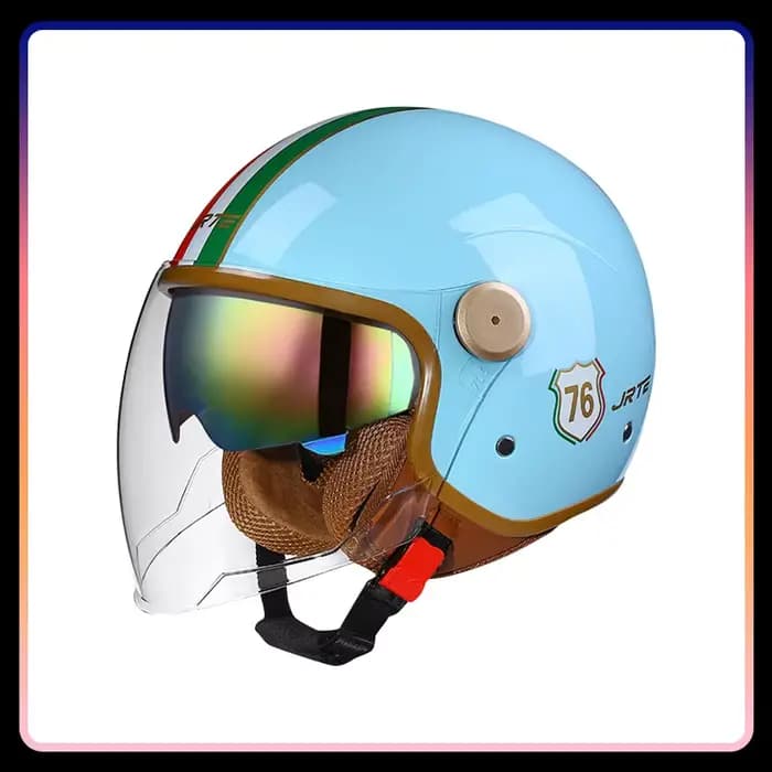 DOT ECE casques ouverts Jet Moto casque Daul lentille rétro semi-ouvert casques hommes femmes Moto a