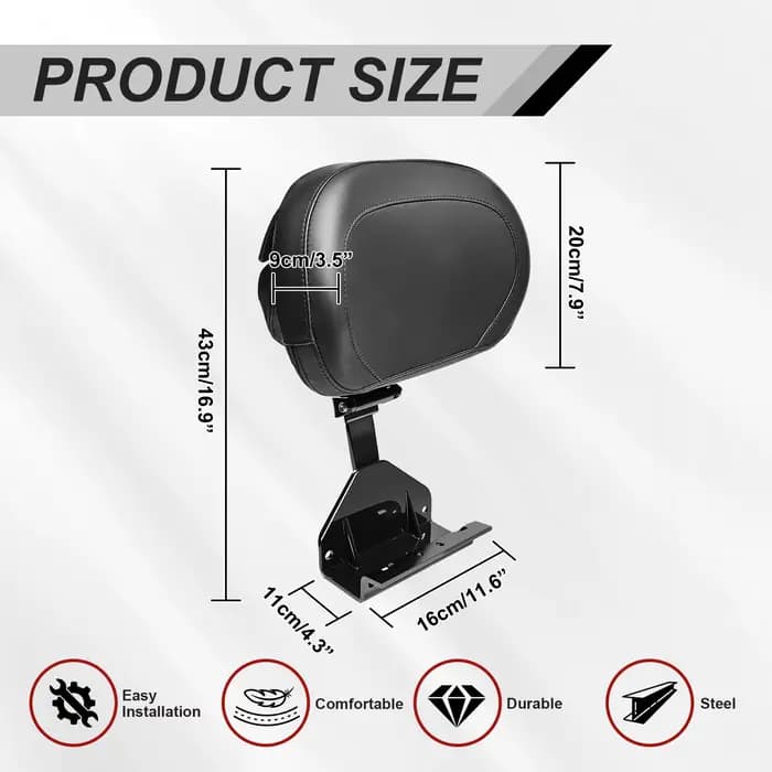 Accessoire de moto pour Can-Am Ryker, dossier de conducteur en mousse à mémoire de forme avec poche 