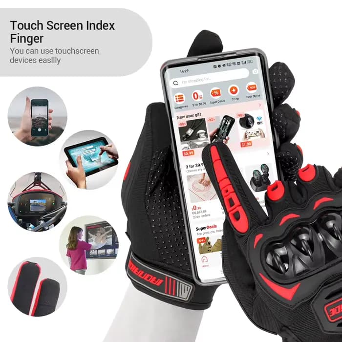 Gants de Moto d'été imperméables pour écran tactile, gants de protection Anti-chute pour écran tacti