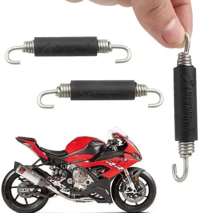 2 pièces en acier inoxydable universel moto silencieux d'échappement ressorts crochets avant moyen l