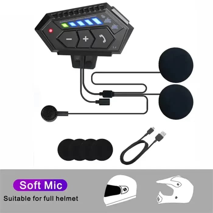 Casque de moto Bluetooth 5.4, écouteurs sans fil pour appels mains libres, musique, écouteurs étanch