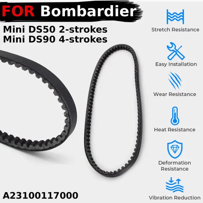 Courroie de transmission de moto pour Bombardier Mini DS50 2 temps DS90 4 temps OEM:A23100117000 Acc