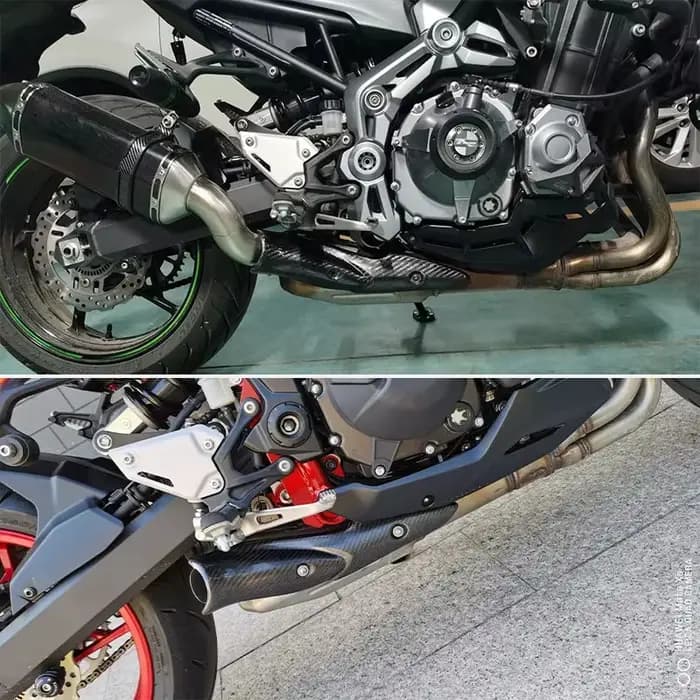 Couvercle de Protection Thermique en Fibre de Carbone pour Moto Kawasaki, Accessoire Anti-Brûlure po
