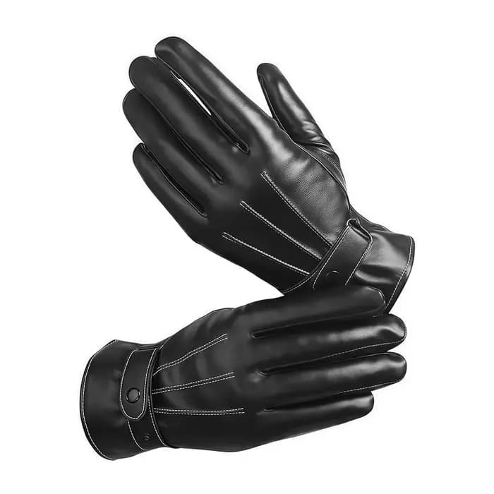 Gants en cuir noir Tolex, mitaines chaudes, pour sports de plein air, conduite de moto, ski, impermé