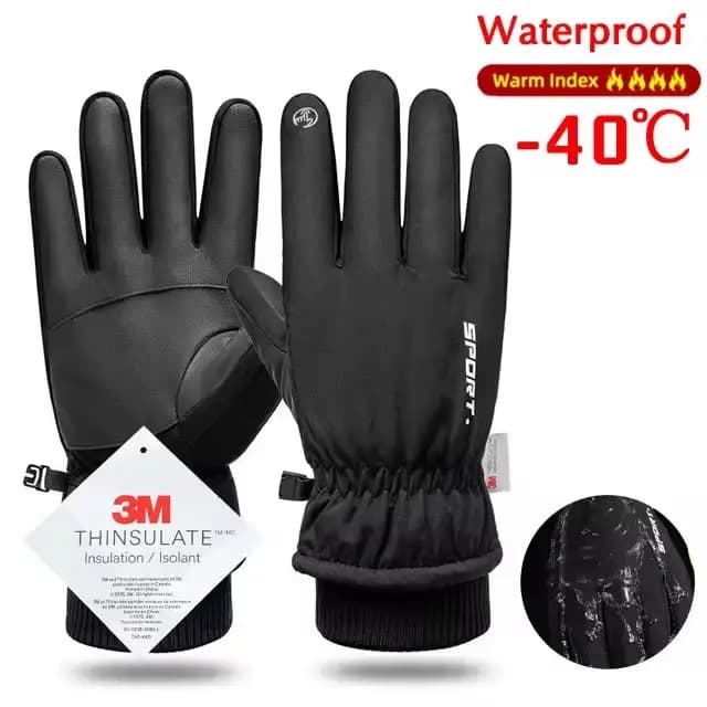 Gants de cyclisme imperméables pour hommes, pour Sports de plein air, course à pied, moto, Ski, écra