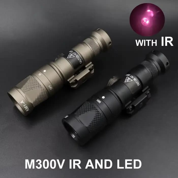 Lumière tactique M300V, éclairage IR et lampe de poche Scout blanche LED avec interrupteur de pressi