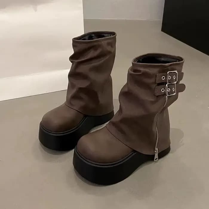 Bottines de motard à plateforme Y2K Punk pour femmes, nouveau Design tendance, bottines hautes aux g