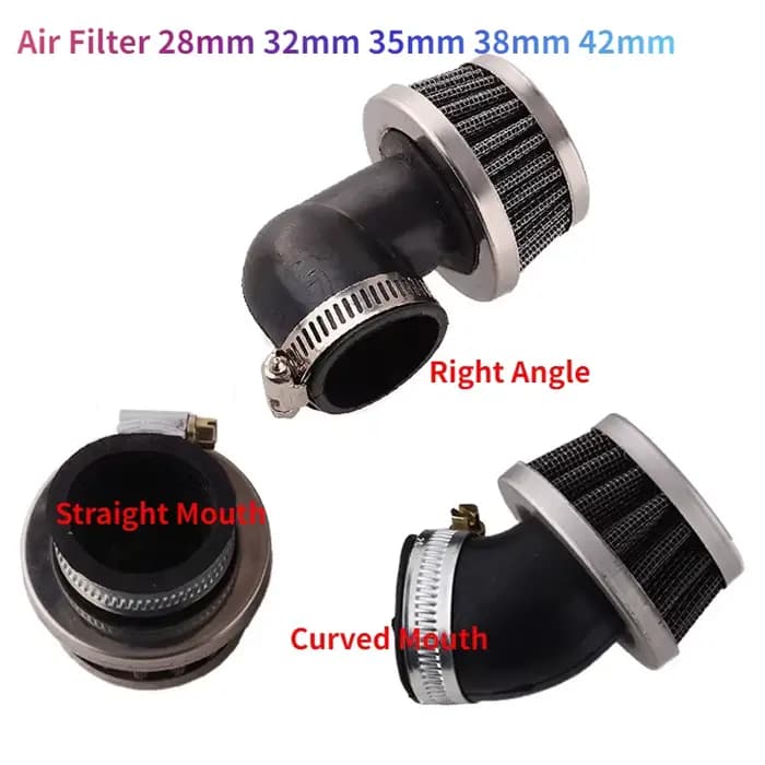 Filtre à Air universel 28mm 32mm 35mm 38mm 42mm ATV Scooter Pit Dirt Bike droit incurvé droit Mini é