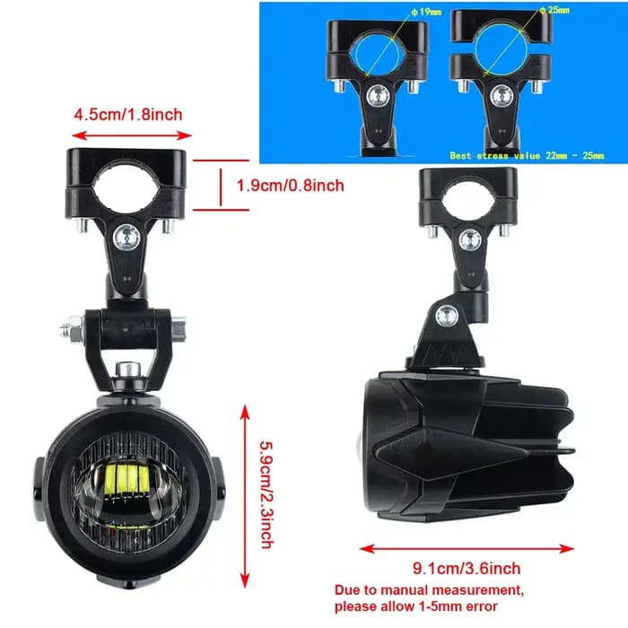 Phare antibrouillard auxiliaire pour moto, lampe plus lumineuse, 40W, 6000K, compatible avec BMW Run